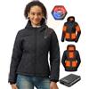 GOTOBI Giacca Riscaldata Donna Con Power Bank 12v 18400mah, 8 Zone Di Riscaldamento Giacca Riscaldamento Elettrico Con 3 Livelli Di Temperatura Per Ciclismo, Campeggio E Lavoro All'Aperto