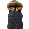 YMING Donne Tasche Trapuntate Giacca Con Cappuccio Gilet Casual Senza Maniche Cappotto Caldo