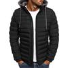 ORANDESIGNE Taglie Forti Piumino Uomo con Cappuccio Giubbino Ragazzo Invernale Parka Uomini Invernali Leggero Piumini Leggeri Cappotto Inverno Giubbini Giacca A Vento Giacchetti A Nero XS