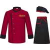 Dobraya Set Giacca da Chef Personalizzata con Nome Ricamato - Camicia a Maniche Lunghe con Grembiule e Cappello (Divisa da Cucina Unisex per Chef)