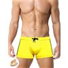 SEAUR Costume da bagno da uomo, aderenti e corti, ad asciugatura rapida, per sport acquatici, con imbottitura rimovibile con coulisse, EU S-XL = Tag.No M-XXL, giallo., L