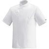 Egochef Giacca Cuoco Microfibra con Maniche Corte (XXL, Bianco)