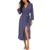 PrinStory Accappatoio da Donna Leggero con Maniche a 3/4, con Scollo a V, Kimono