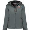 Geographical Norway Tacer Lady - Softshell Donna Impermeabile Con Cappuccio - Abbigliamento Giacca Vento Tattica Outdoor - Escursionismo - Trekking Autunno Invernale Primavera (Grigio Scuro L)