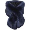 URFEDA Scialle Stola Pelliccia Femminile Faux Pelliccia Scialle da Sera di Nozze Inverno Caldo Lunga Sciarpe in Peluche, Scialle Wrap Donna per Abito da Sera Sposa 1920s Festa Costume (nero), Blu