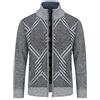 Sliktaa Uomo Cardigan Cappotto invernale foderato in pile caldo maglione cardigan | Zip frontale a costine colletto a costine fodera in caldo pile orlo e polsini filettati per abbigliamento da ufficio