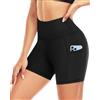 ACTINPUT Pantaloncini Sportivi Donna e Vita Alta Opachi Ciclisti Shorts con Tasche Estivi Shorts Leggings Corti Donna - Ideali per Allenamento in Palestra,Yoga,Corsa