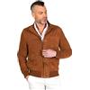 D'Arienzo Bomber in Pelle Uomo Beige Renna Giubbino Vera Pelle Alex Bottoni