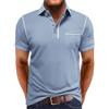 Volemo Polo da uomo, a maniche corte, da uomo, estiva, da golf, con tasca sul petto, Blu, XL