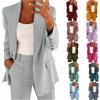 topuersaiv Completo Donna Lino Pantaloni E Giacca Leggeri Ufficio Suit Slim Fit E Giacche da Eleganti per La Primavera E L'Estate Tailleur Pantalone da Donna Grey XL