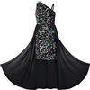 GRACE KARIN Abito da Sera Principessa Elegante a Trapezio Asimmetrico con Cinturino in Paillettes per Ragazze Carine
