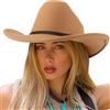 DRESHOW Cappello a Tesa Larga Fedora per Donna Cappello Floscio Panama retrò con Fibbia per Cintura