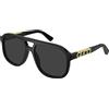 Gucci Occhiali da sole unisex, nero, nero, grigio, 58