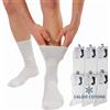 LEON D'ORO Calze Sanitarie Uomo Caldo Cotone Calzini Corti per Diabetici 6 paia Made in Italy (IT, Numero, 43, 44, Regular, Regular, BIANCO 6 paia)