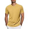 TARAINYA T‑Shirt Uomo Maniche Corte Cotone Collo Tondo Giallo M