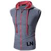 YCUEUST Felpa Uomo Senza Maniche con Cappuccio Canotte Sportive Bodybuilding Casual Contrasto Grigio M