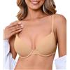 SHARICCA Reggiseno push up da donna con ferretto, estremamente per seni piccoli, reggiseno imbottito con coppe gemoldete per tutti i giorni, beige, 4C