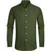 HISDERN Camicia Coreana Uomo Maniche Lunghe Formale Camicia Uomo Verde Slim Fit Elasticizzata Camicia Uomo de Invernale Natalizie Capodanno M