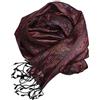 ufash Sciarpa in 100% seta Pashmina dall'India per donna e uomo, motivo Paisley, 160 x 35 cm - fazzoletto in seta pura, violetto