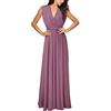 Onsoyours Donne Lunga Vestito da Cocktail da Sera Elegante Damigella d'Onore Rosa Scuro L