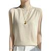 LIUYUYOUGO Donna Maglione Senza Manichecanotte Estive in Maglia da Donna Senza Maniche A Coste con Scollo A Lupetto Leggere E Morbide in Misto Lana Gilet Casual Ed Eleganti da Lavoro.