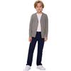 SMILING PINKER Cardigan da Bambino in Cotone con Scollo V Abbottonatura(Grigio,6-7 Anni)