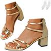 Generic Sandali Con Tacco Da Donna, Eleganti Sandali Con Tacco Largo E Punta Aperta Scarpe Da Sposa Con Cerniera Posteriore Taglie Forti Scarpe Da Sera E Sandali Romani Per Matrimonio