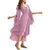 Zanisouta Abito da donna medievale da dea greca maxi gonna rinascimentale abito corpetto medievale alto basso swing abito vichingo elegante abito casual leggero gonna lunga, O viola chiaro, S