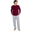 TRAMAS+ Pigiama Uomo in 100% Cotone, Pigiama Uomo Completo Lungo con Maniche Lunghe, Comodo e Traspirante - L, Johan Bordeaux