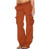 Tomwell Pantaloni Cargo da Donna Casual in Cotone, Pantaloni mimetici da Trekking e Combattimento all'aperto, Pantaloni da Lavoro Tattici Militari Multitasche Z Arancione X-Large