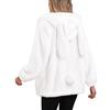 acdiac Fluffy Kawaii Coniglio/Orso Felpa Con Cappuccio Orecchie E Coda Animale Top Carino Coniglio Zip Giacca Inverno Donna Ragazza Dolce Maglione Cappotto
