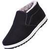 LinRim Scarpe invernali da uomo e donna, con calda imbottitura, stivali da neve, stivali piatti, invernali, comodi, antiscivolo, per anziani, scarpe calde e ortopediche, Nero , 41 EU