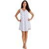Leedya Camicia da Notte Donna Estiva Spalla Larga - Viola Cuori 459 TG S