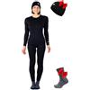 Merino.tech Completo Lana Donna Merinos - Intimo Termico Merino Maglia e Pantalone con Calzini Leggero, Medio, Pesante (Large, Black)
