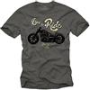 MAKAYA Live TO Ride - Maglietta Biker Uomo - Abbigliamento Moto - T-Shirt Custom Davidsons Evolution Grigio XXXL