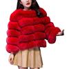 YAOTT Donna Caldo Sciolto Cappotto Corto di pelliccia artificiale Giacca Cardigan Capispalla Casuale Pelliccia sintetica Spessa Giacca Cardigan rosso XS