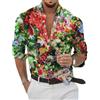 Oanviso Camicie Casual da Uomo Manica Lunga Camicia Hawaiana con Bottoni Funky Stampa Floreale Camicia Elegante Estiva Blouse Moda Camicie per Mare Spiaggia Vacanza A 14 S