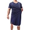 YUFEIDA Pigiama da uomo in cotone, camicia da notte, vestaglia, vestibilità larga, Marina Militare, XL