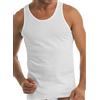 GARDA - 3pz Canotta Spalla Larga, Intimo Uomo,100% Cotone Pettinato Art.0021 (Bianco, 3/S)