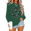 FLOYU Meowy, Felpa Natalizia da Donna, Maglione Natalizio per Amanti dei Gatti, Maglione Natalizio con luci di Natale, Verde, Large