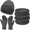 Bequemer Laden Donna Uomo Invernale Termici Cappello Sciarpa Touch Screen Guanti Set con Fodera in Pile, Invernali Berretto in Maglia Scaldacollo Regalo