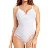 Junlan Body Contenitivo Modellante Donna Pancia Piatta Guaina Contenitiva Intimo Snellente Shaper Bodysuit (Bianco,2XL)