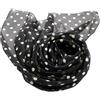 Prettystern Leggero Primavera e estate Foulard Donna Seta Chiffon Sciarpa Elegante Vintage a Pois Polka Dots 200/65 punti bianchi e neri
