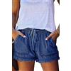 HVEPUO Pantaloncini Donna Jeans Estivi Larghi Cotone Shorts Casual Pantaloni Corti