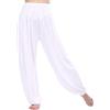MEISHINE® Pantaloni da donna Modal elasticizzati, ideali per sport, yoga, danza, jogging, allenamento, bianco, M