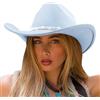 DRESHOW Cappello da Cowgirl Donna Classico con Scintillante Cintura di Strass Cappelli da Cowboy Occidentale