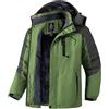Wantdo Giacca da Snowboard Running Giubbotto da Montagna Caldo Cappotto da Escursionismo Outdoor Jacket for Work with Hooded Warm UomoGrigio Scuro e Verde Erba-N M