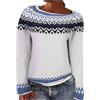 Generico Maglione Donna Invernale Girocollo Invernale Maglione Lavorato a Maglia Donna con Pannello a Righe Leggero Girocollo Morbido Maglia Basic Vestibilità Ampia Pullover Top Elegante Leggero Tunica Maglie