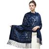 Zidoley Pashmina - Sciarpa da sposa e stola da sposa, elegante e morbida, accessorio da sposa leggero per matrimoni, cerimonie ed eventi serali, Blu mare, 1