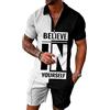 Osheoiso Completi Tuta da Uomo 2 Pezzi Casual Comodo Pigiama Set Estate Uomo Pigiama Manica Corta Classic Sportiva Stampata T-Shirt Pantaloncini Taglia Larga A 1 M